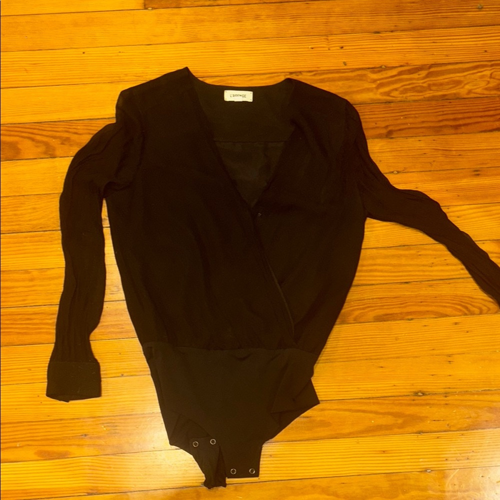 L’AGENCE XS Black Long Sleeve Bodysuit